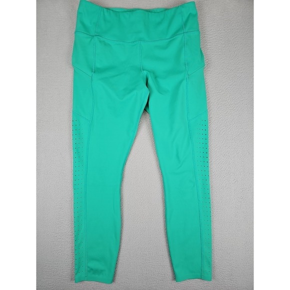 Athleta Pants - Athleta Active Contender Laser Cut 7/8 Leggings Size Medium Jade Green 445901-03